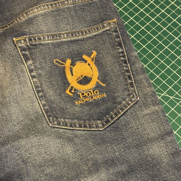 Polo Ralph Lauren Womens Denim Riding Jeans W/ Suede Patches & Embroidered Logo - Picture 2 of 6